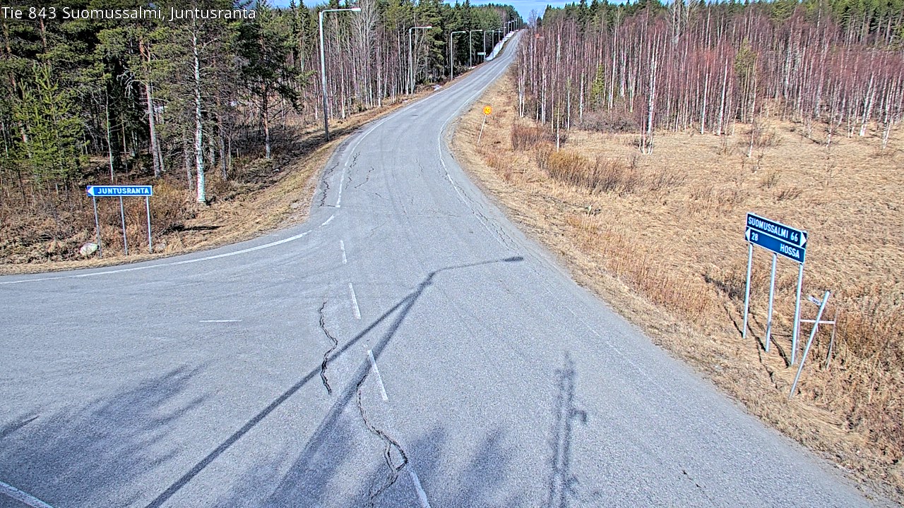 Weather Camera Image Road 843 Suomussalmi, Juntusranta, Suomussalmi, Kainuu