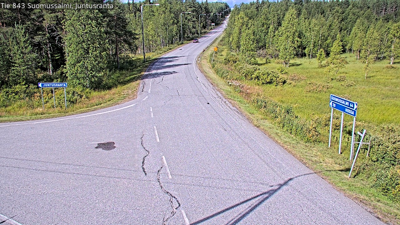 Weather Camera Image Väg 843 Suomussalmi, Juntusranta, Suomussalmi, Kainuu