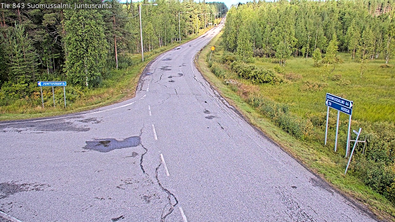Weather Camera Image Väg 843 Suomussalmi, Juntusranta, Suomussalmi, Kainuu
