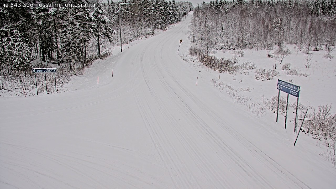 Weather Camera Image Road 843 Suomussalmi, Juntusranta, Suomussalmi, Kainuu