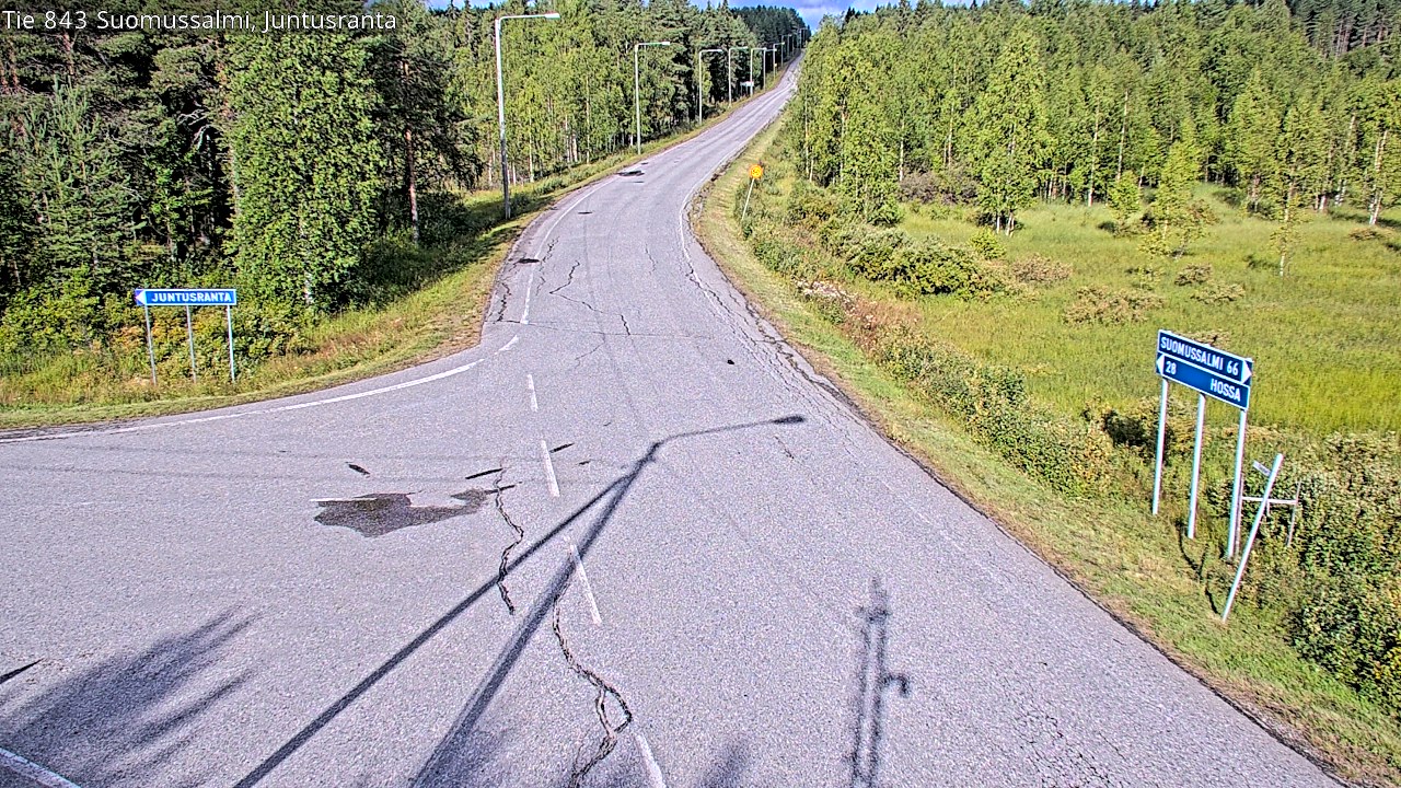 Weather Camera Image Väg 843 Suomussalmi, Juntusranta, Suomussalmi, Kainuu