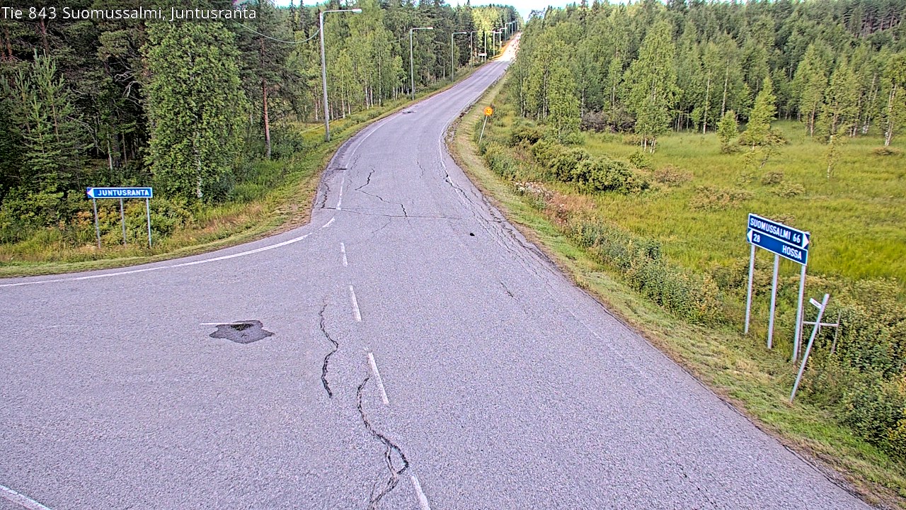 Weather Camera Image Väg 843 Suomussalmi, Juntusranta, Suomussalmi, Kainuu