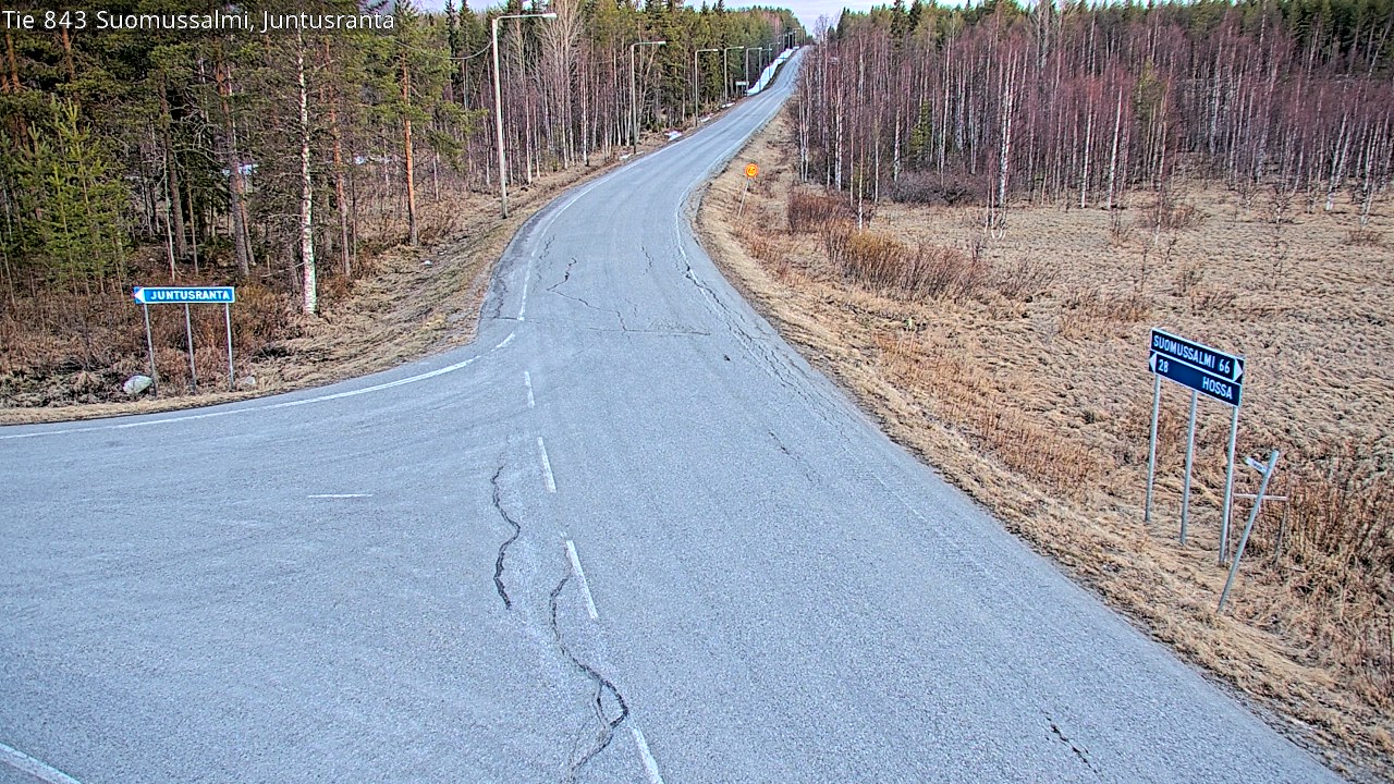 Weather Camera Image Road 843 Suomussalmi, Juntusranta, Suomussalmi, Kainuu