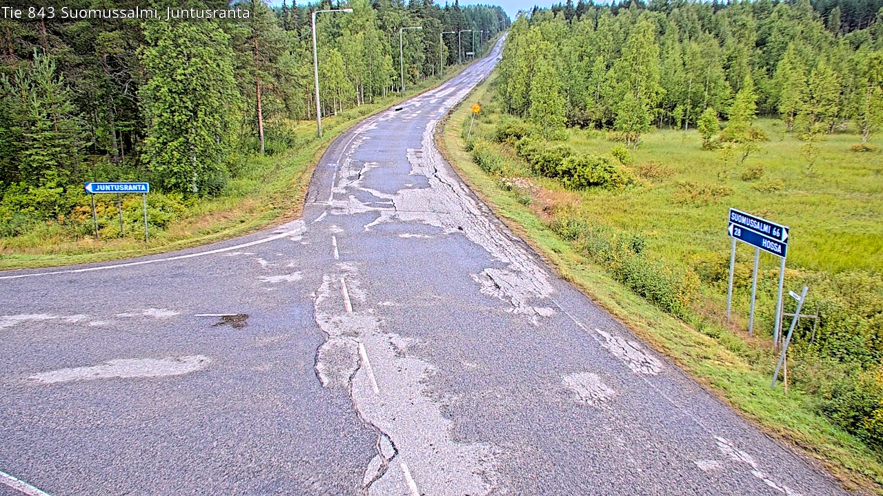 Weather Camera Image Road 843 Suomussalmi, Juntusranta, Suomussalmi, Kainuu