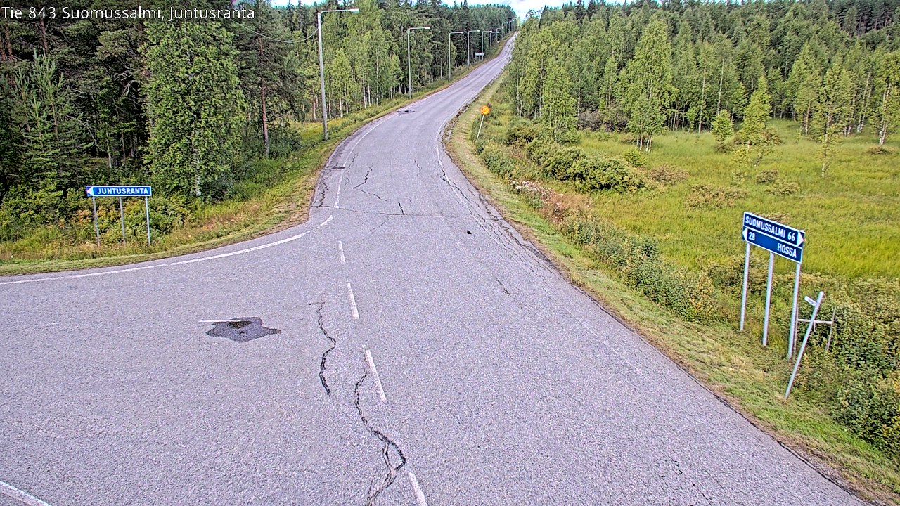 Weather Camera Image Väg 843 Suomussalmi, Juntusranta, Suomussalmi, Kainuu