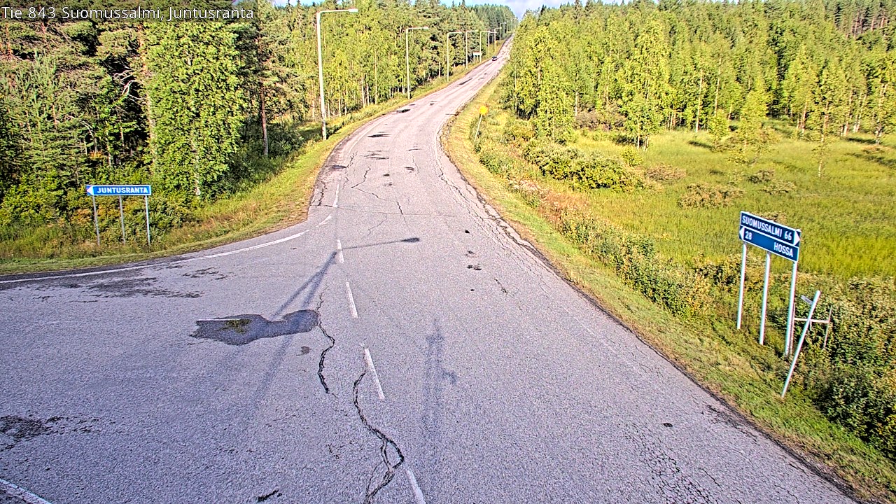 Weather Camera Image Väg 843 Suomussalmi, Juntusranta, Suomussalmi, Kainuu