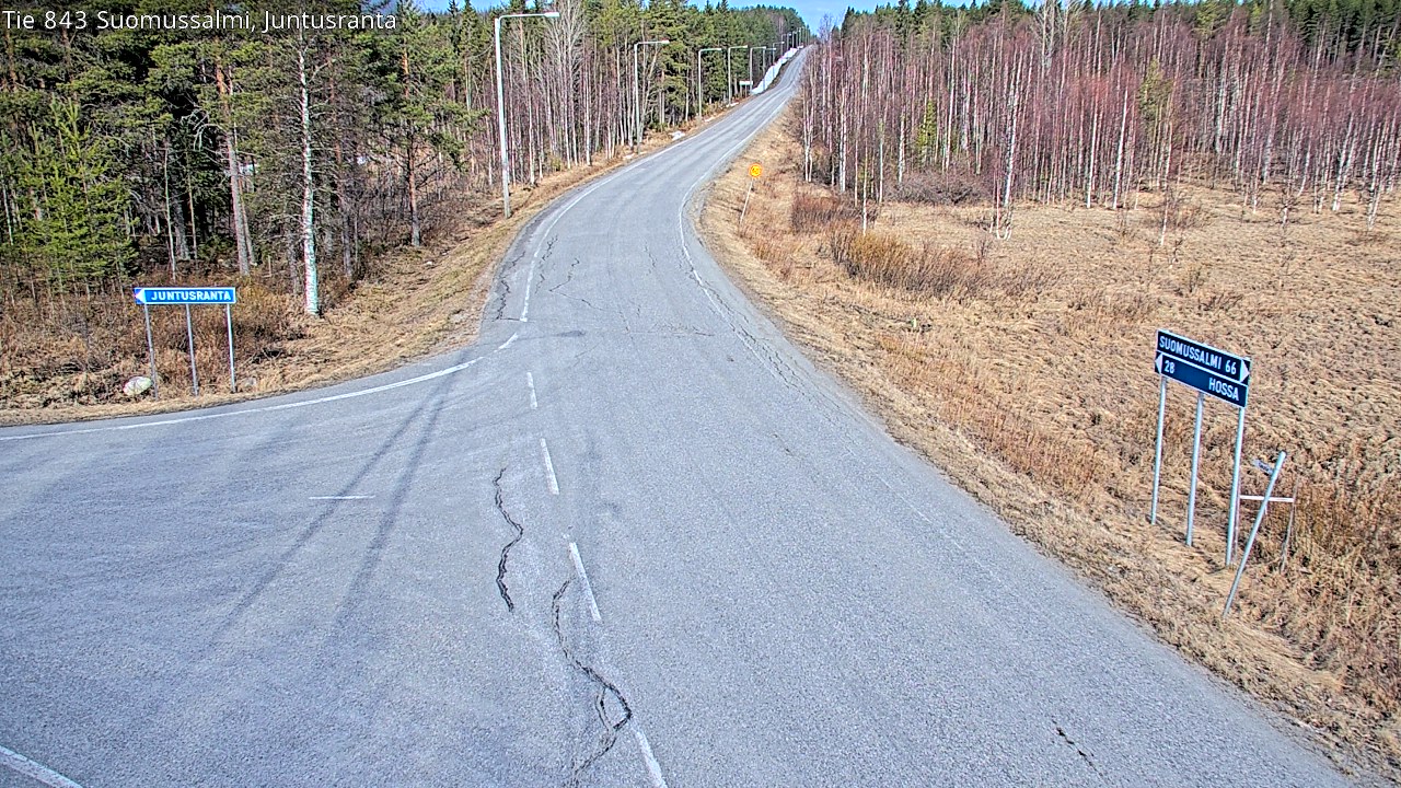 Weather Camera Image Road 843 Suomussalmi, Juntusranta, Suomussalmi, Kainuu