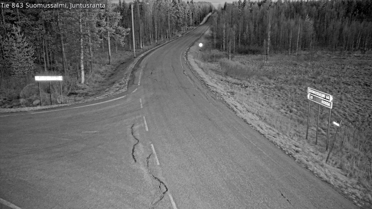 Weather Camera Image Road 843 Suomussalmi, Juntusranta, Suomussalmi, Kainuu