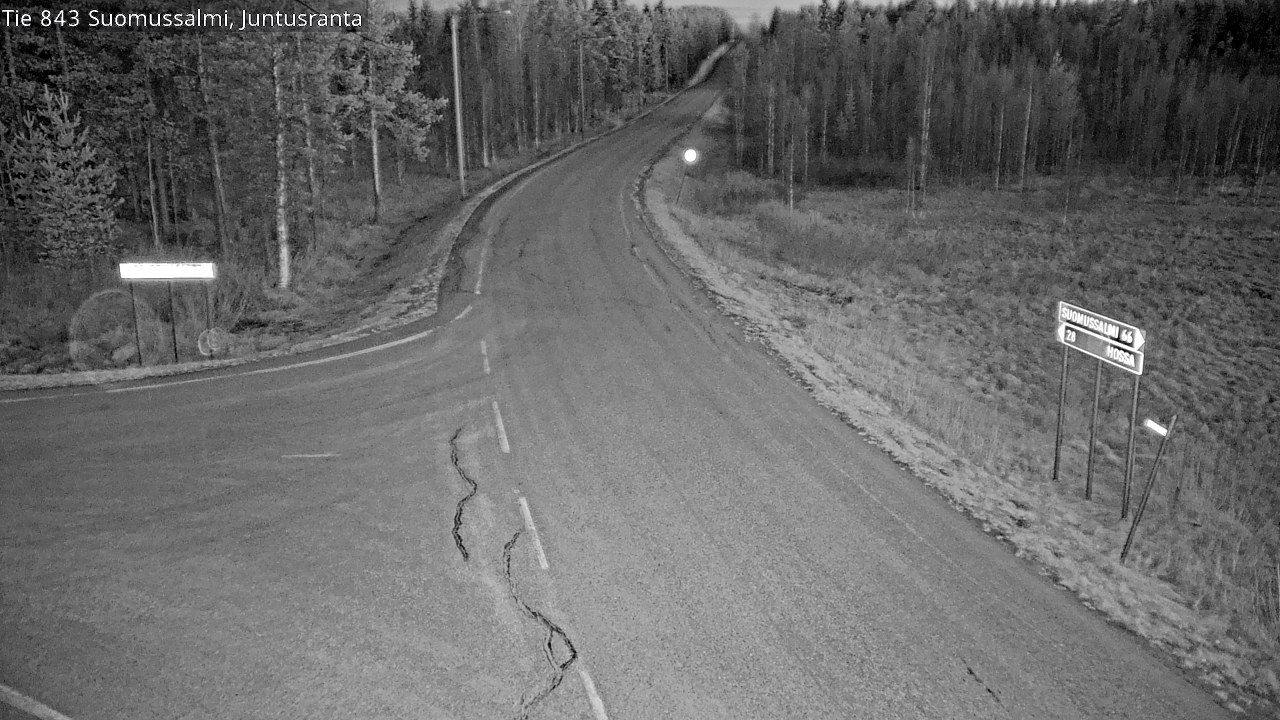 Weather Camera Image Road 843 Suomussalmi, Juntusranta, Suomussalmi, Kainuu