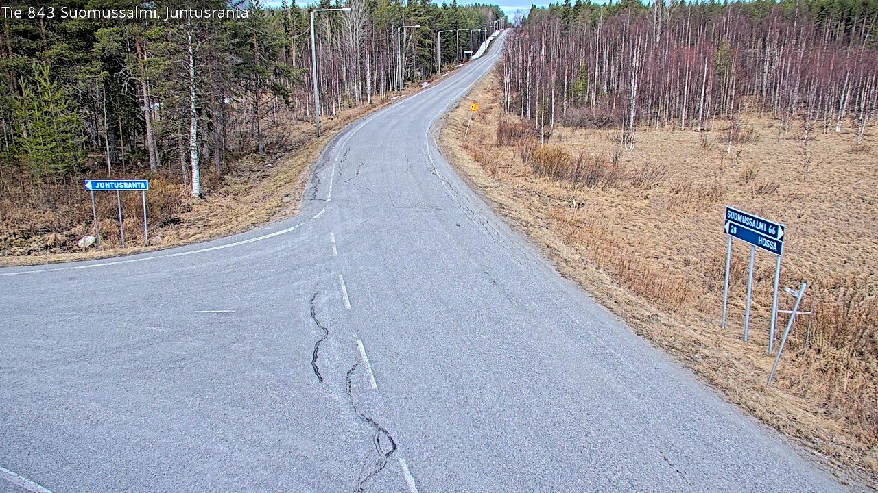 Weather Camera Image Road 843 Suomussalmi, Juntusranta, Suomussalmi, Kainuu