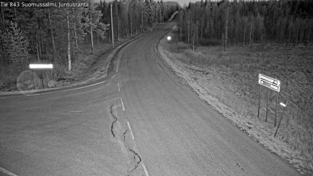 Weather Camera Image Road 843 Suomussalmi, Juntusranta, Suomussalmi, Kainuu