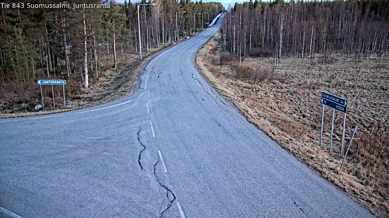 Weather Camera Image Road 843 Suomussalmi, Juntusranta, Suomussalmi, Kainuu