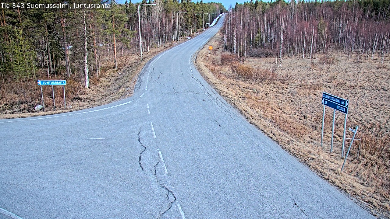 Weather Camera Image Road 843 Suomussalmi, Juntusranta, Suomussalmi, Kainuu