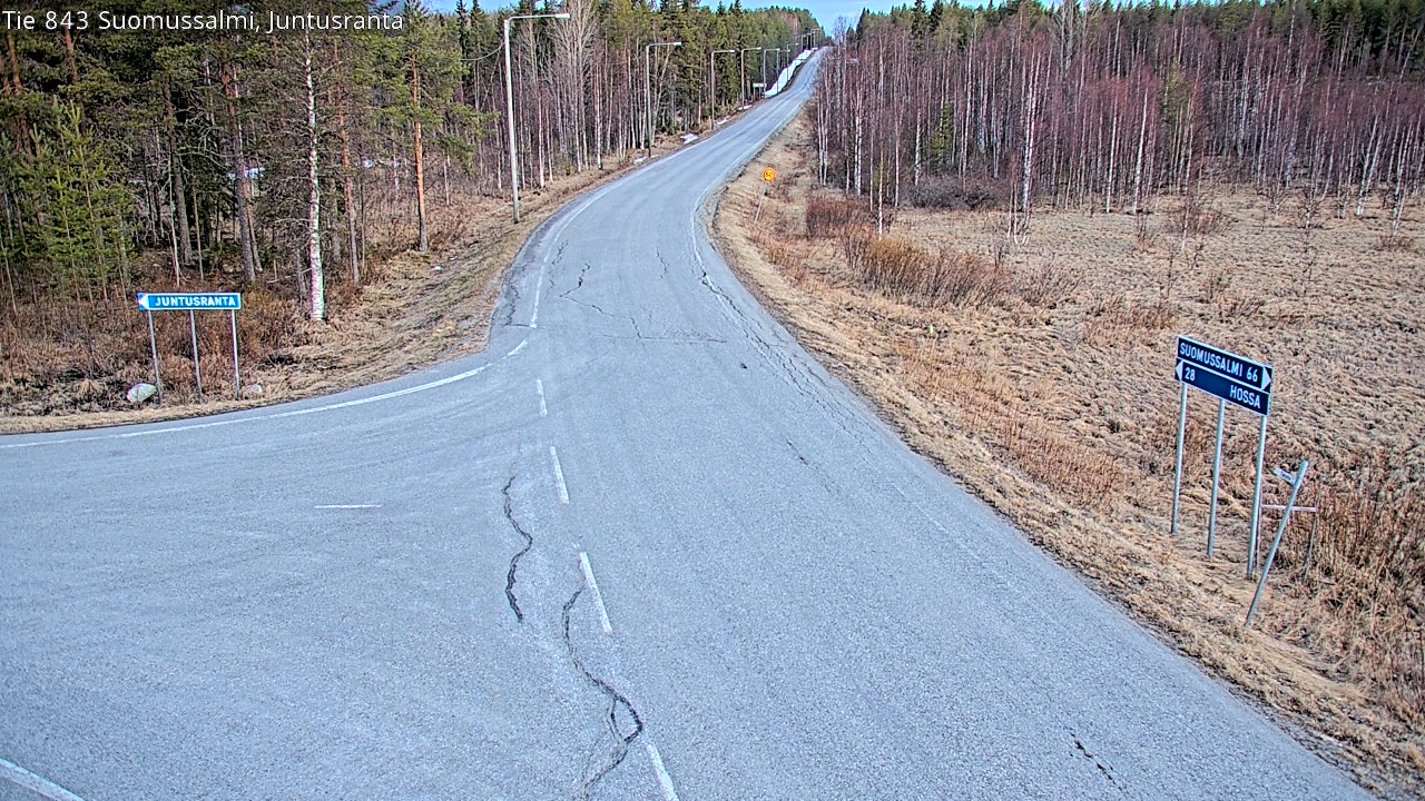 Weather Camera Image Road 843 Suomussalmi, Juntusranta, Suomussalmi, Kainuu