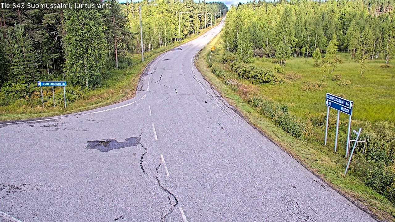 Weather Camera Image Väg 843 Suomussalmi, Juntusranta, Suomussalmi, Kainuu
