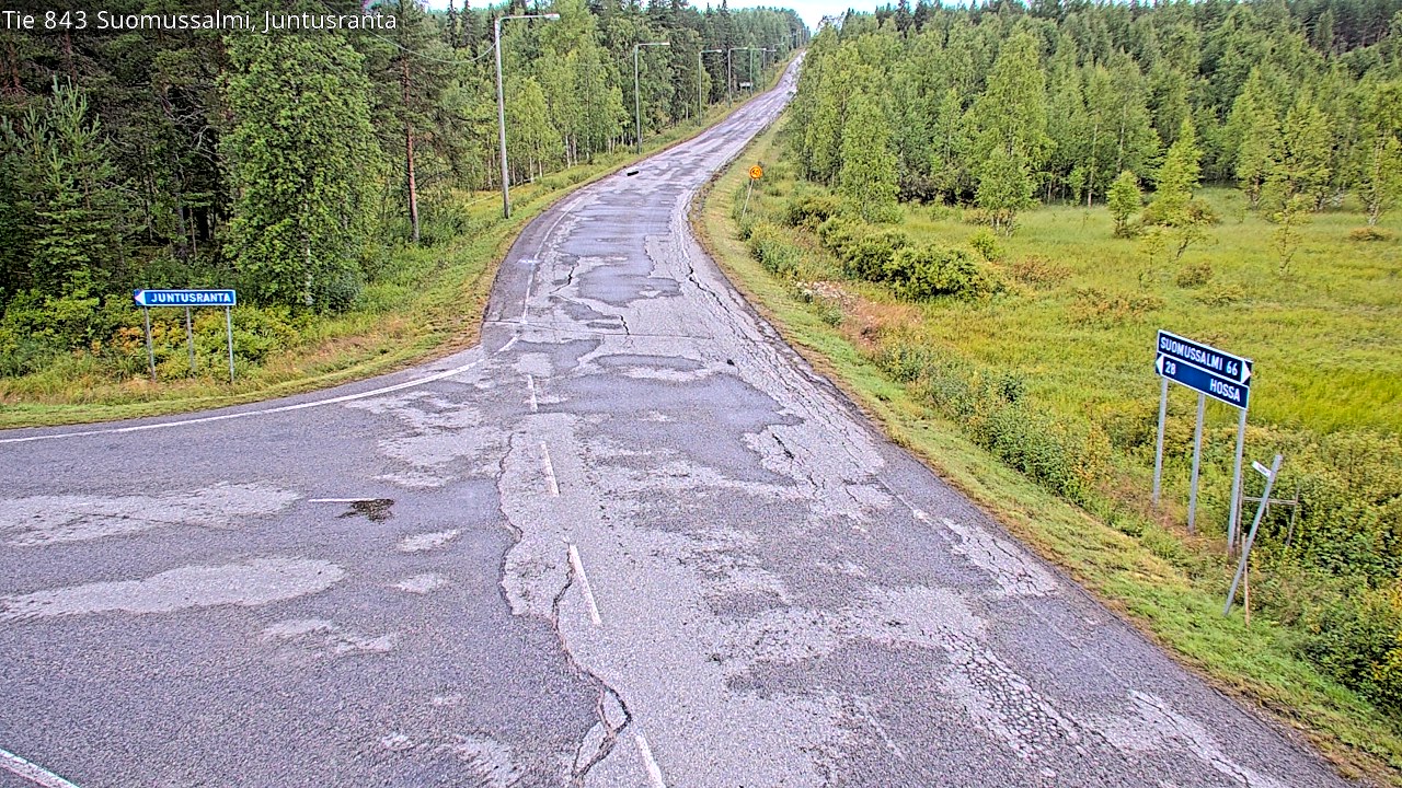 Weather Camera Image Väg 843 Suomussalmi, Juntusranta, Suomussalmi, Kainuu