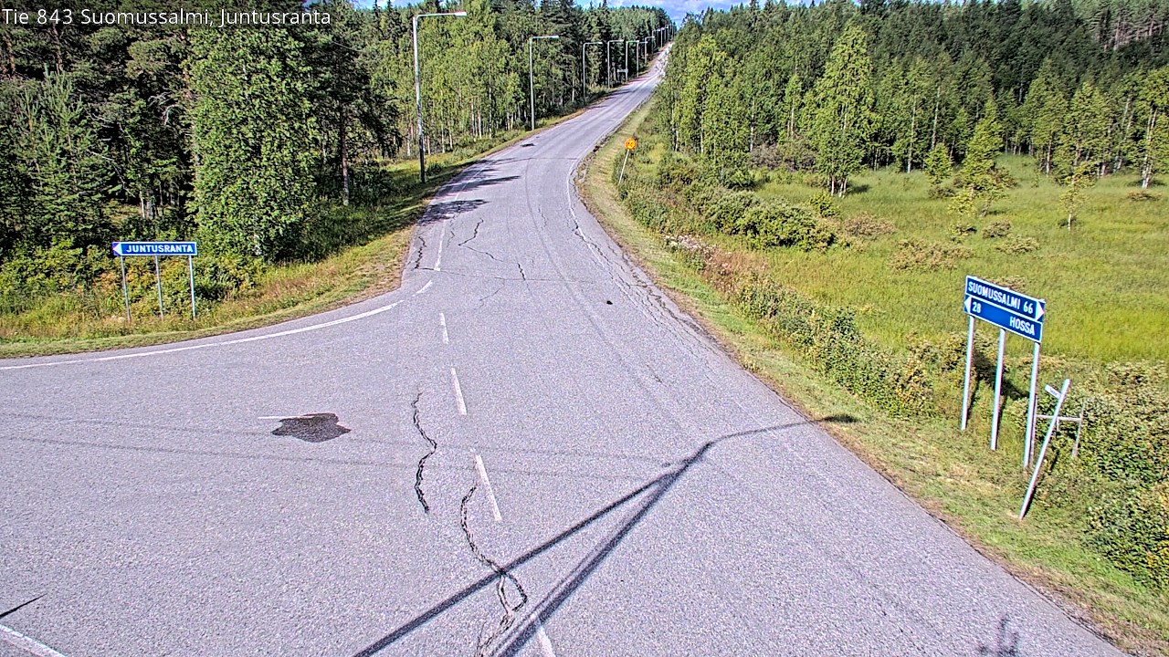 Weather Camera Image Väg 843 Suomussalmi, Juntusranta, Suomussalmi, Kainuu