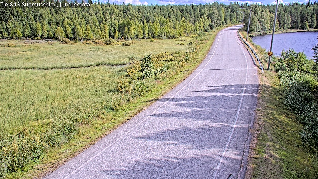 Weather Camera Image Väg 843 Suomussalmi, Juntusranta, Suomussalmi, Kainuu