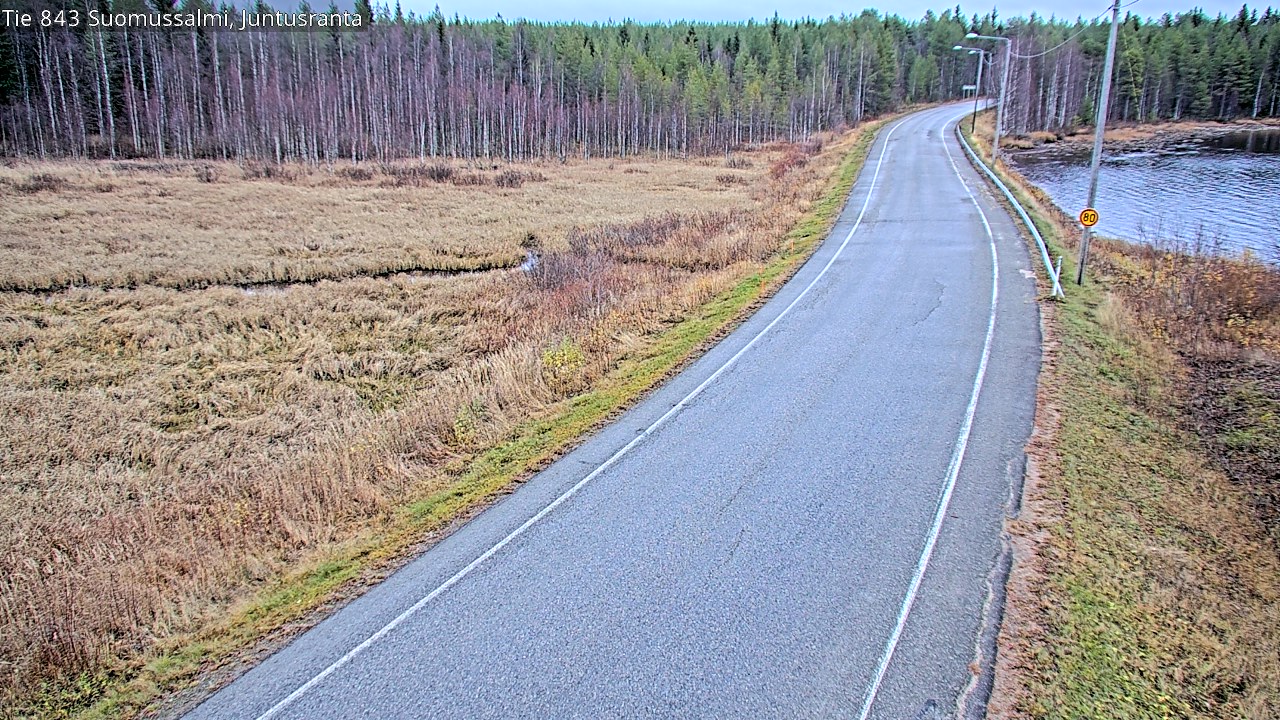 Weather Camera Image Väg 843 Suomussalmi, Juntusranta, Suomussalmi, Kainuu