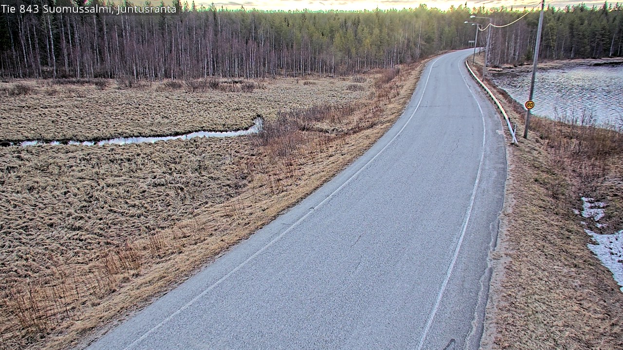 Weather Camera Image Väg 843 Suomussalmi, Juntusranta, Suomussalmi, Kainuu