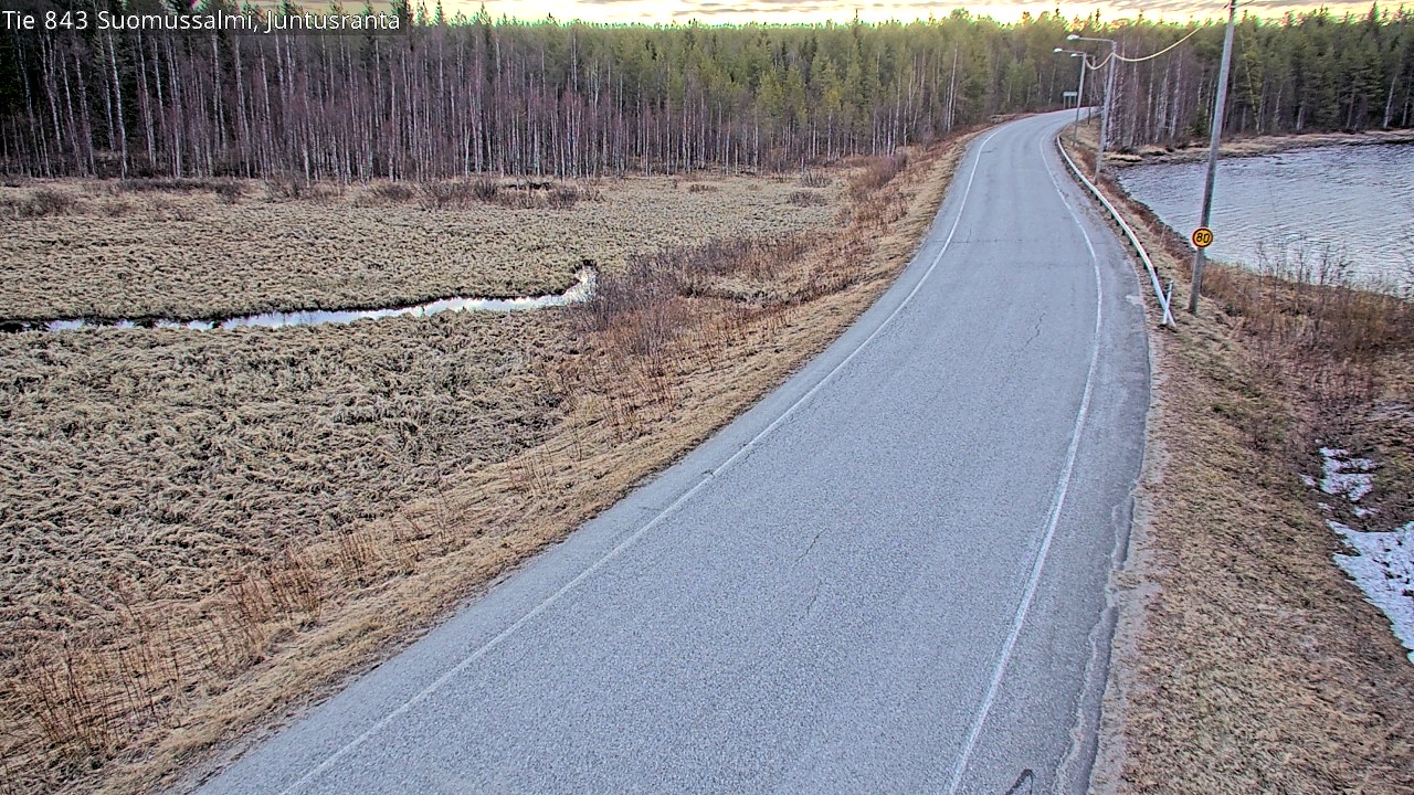 Weather Camera Image Väg 843 Suomussalmi, Juntusranta, Suomussalmi, Kainuu