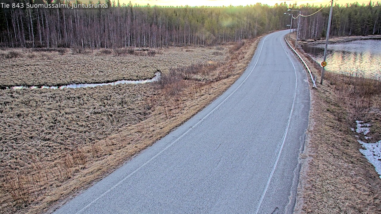 Weather Camera Image Väg 843 Suomussalmi, Juntusranta, Suomussalmi, Kainuu