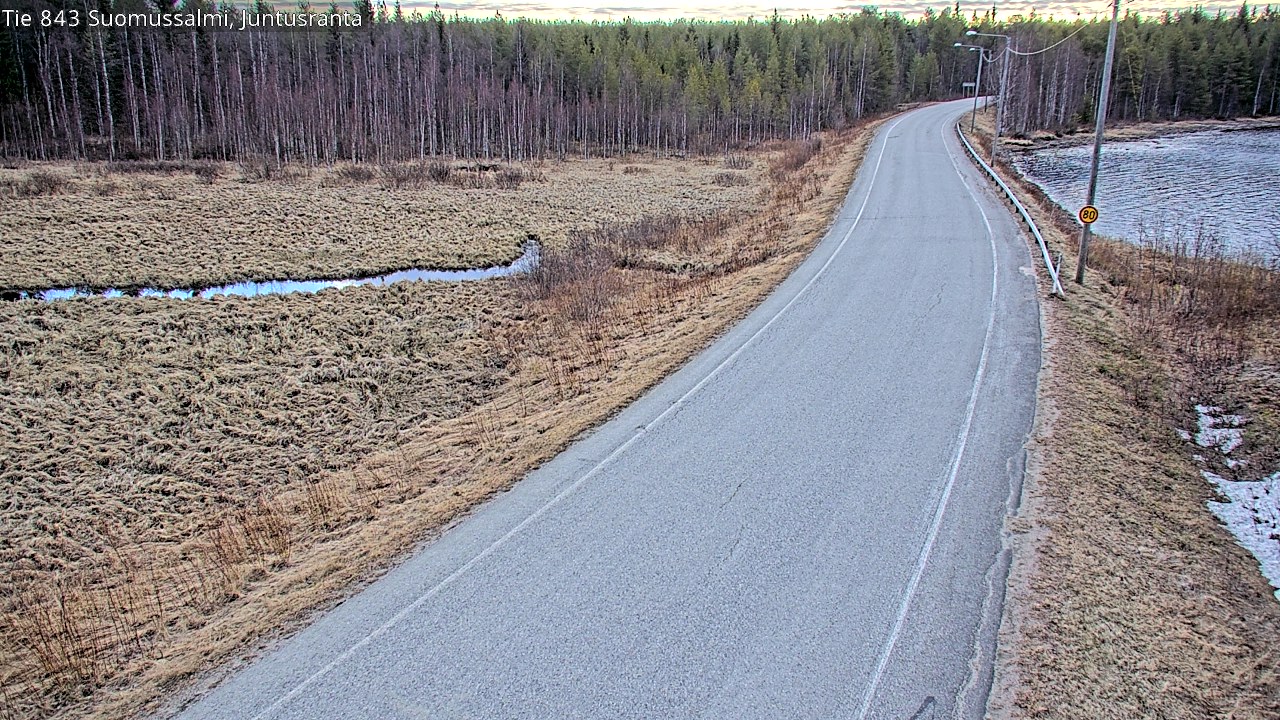 Weather Camera Image Väg 843 Suomussalmi, Juntusranta, Suomussalmi, Kainuu