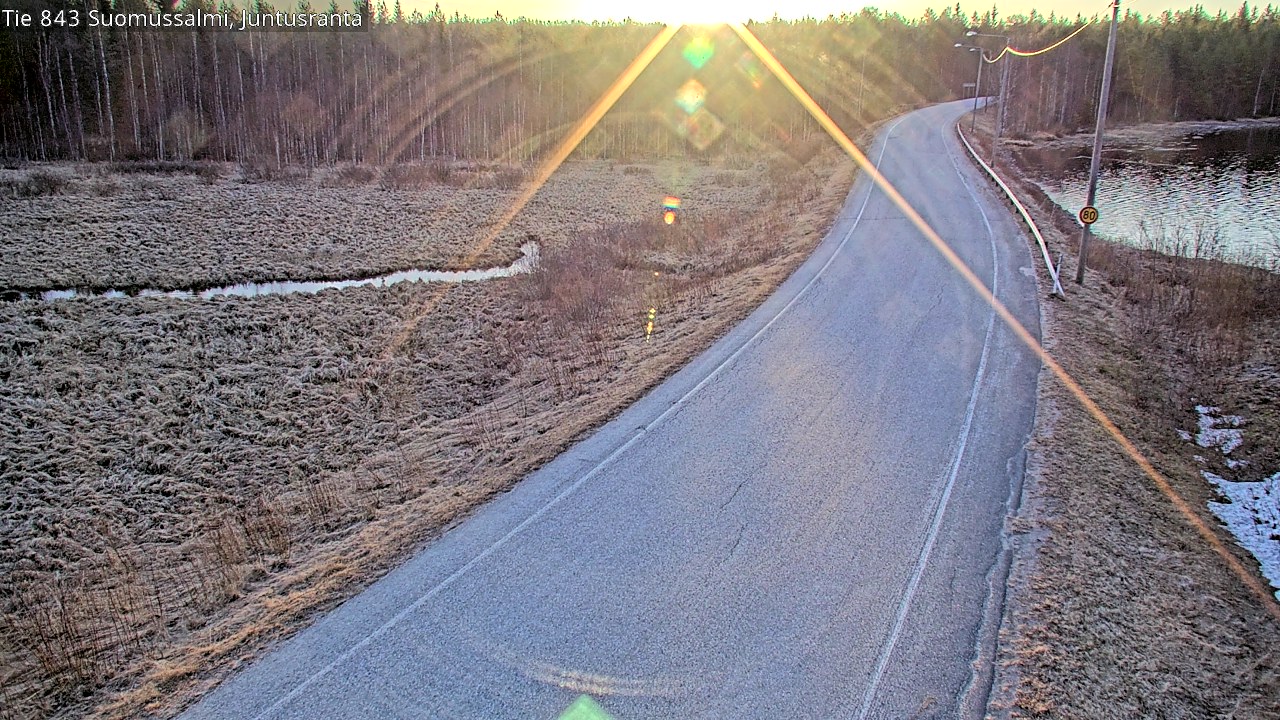 Weather Camera Image Väg 843 Suomussalmi, Juntusranta, Suomussalmi, Kainuu