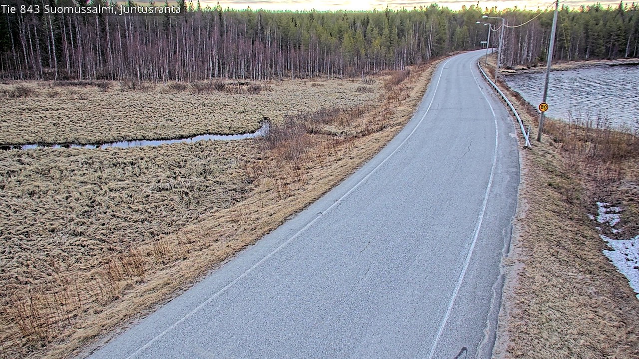 Weather Camera Image Väg 843 Suomussalmi, Juntusranta, Suomussalmi, Kainuu