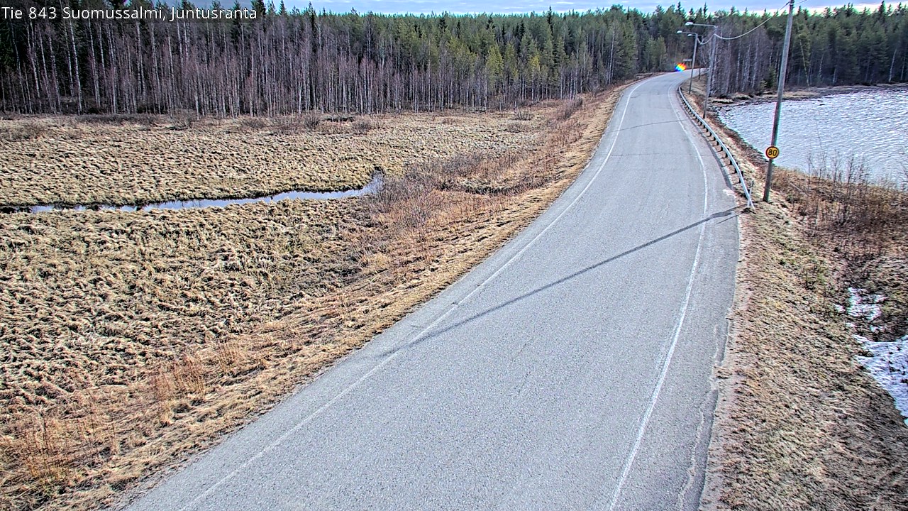 Weather Camera Image Väg 843 Suomussalmi, Juntusranta, Suomussalmi, Kainuu