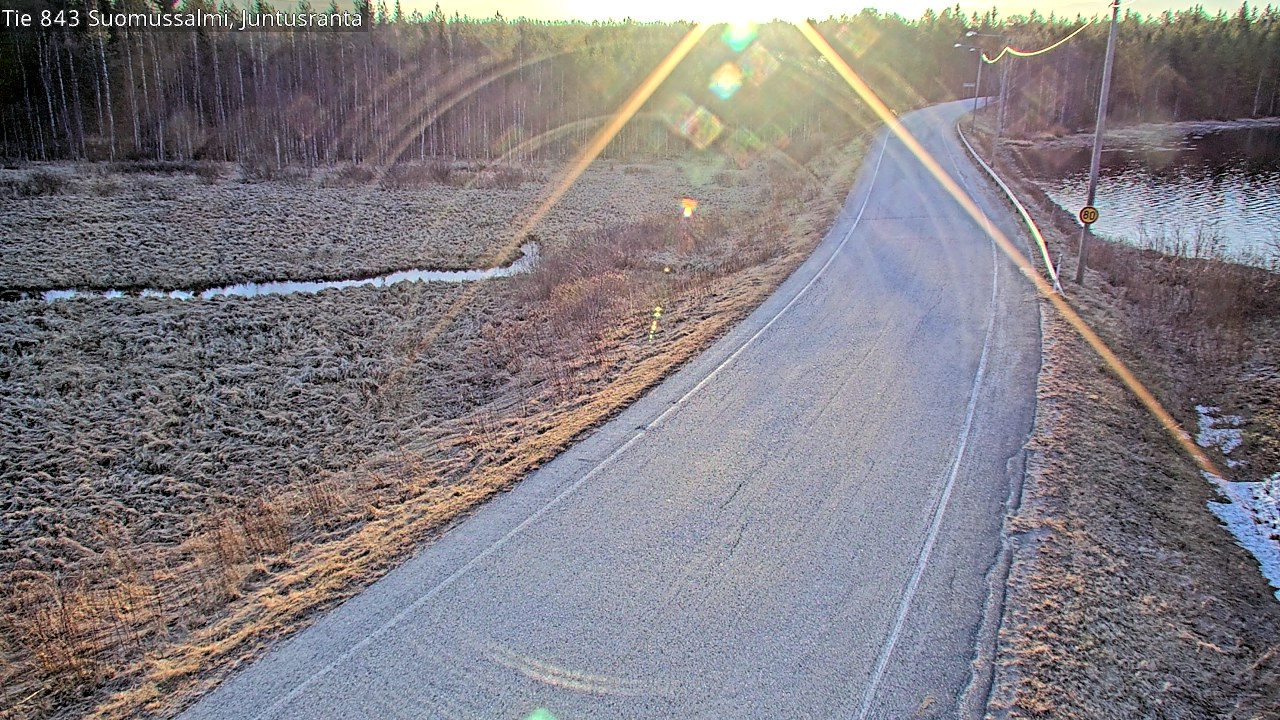 Weather Camera Image Väg 843 Suomussalmi, Juntusranta, Suomussalmi, Kainuu