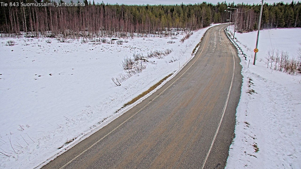 Weather Camera Image Road 843 Suomussalmi, Juntusranta, Suomussalmi, Kainuu