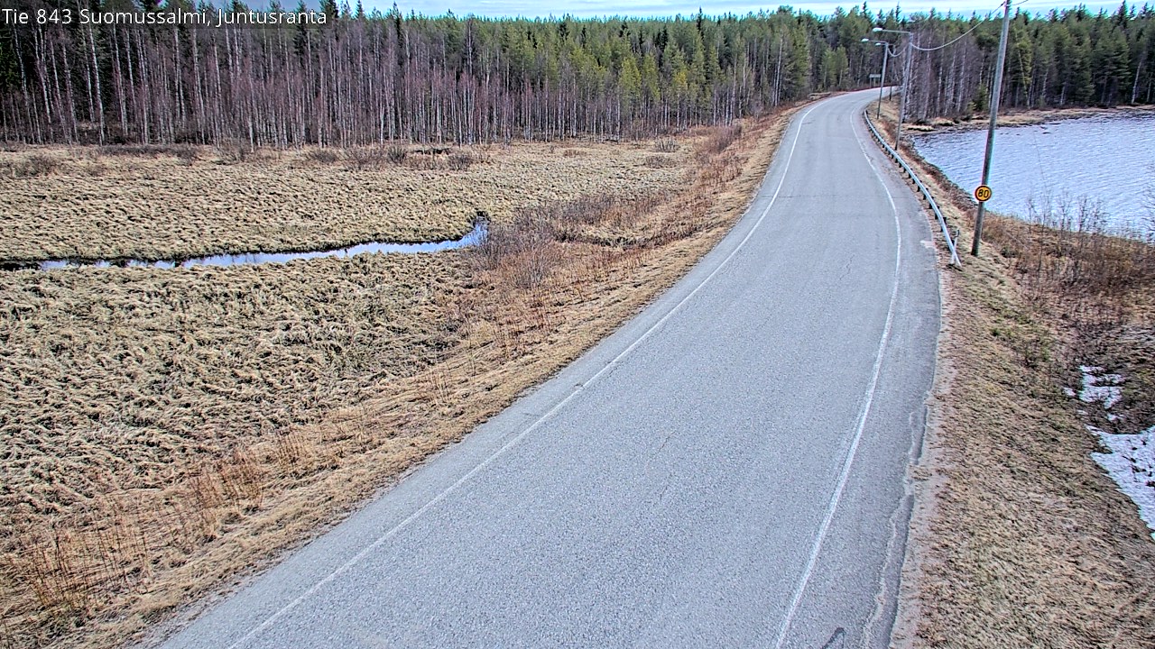 Weather Camera Image Väg 843 Suomussalmi, Juntusranta, Suomussalmi, Kainuu