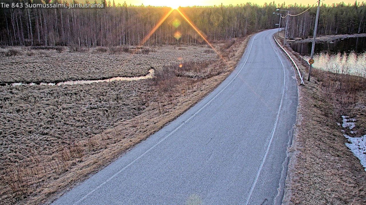 Weather Camera Image Road 843 Suomussalmi, Juntusranta, Suomussalmi, Kainuu