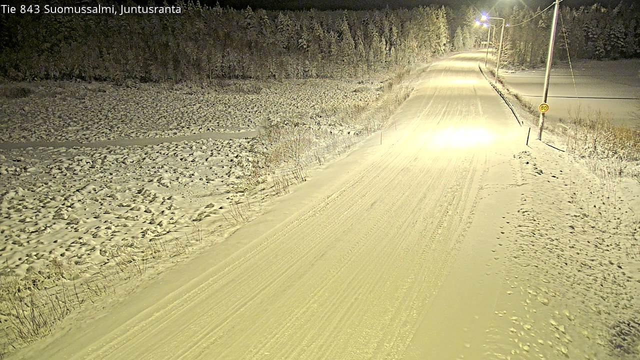 Weather Camera Image Road 843 Suomussalmi, Juntusranta, Suomussalmi, Kainuu