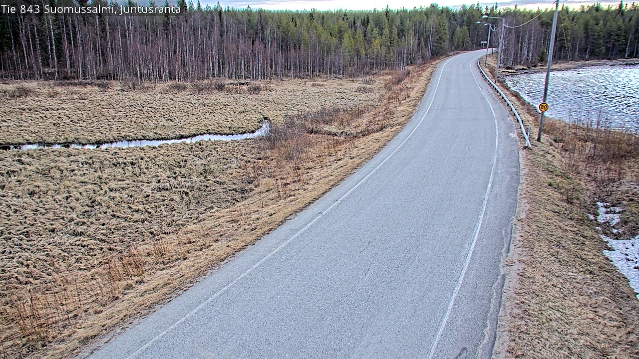 Weather Camera Image Väg 843 Suomussalmi, Juntusranta, Suomussalmi, Kainuu