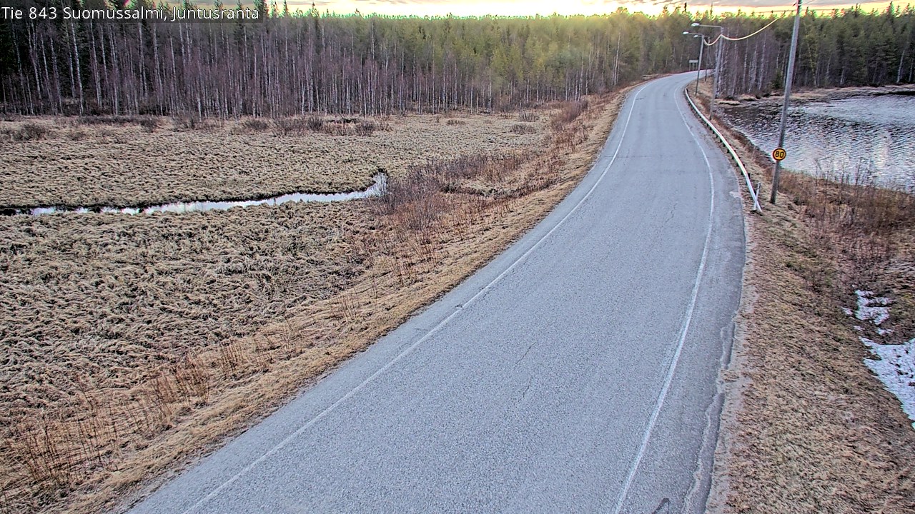 Weather Camera Image Väg 843 Suomussalmi, Juntusranta, Suomussalmi, Kainuu