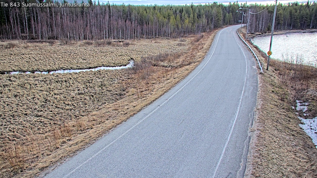 Weather Camera Image Väg 843 Suomussalmi, Juntusranta, Suomussalmi, Kainuu