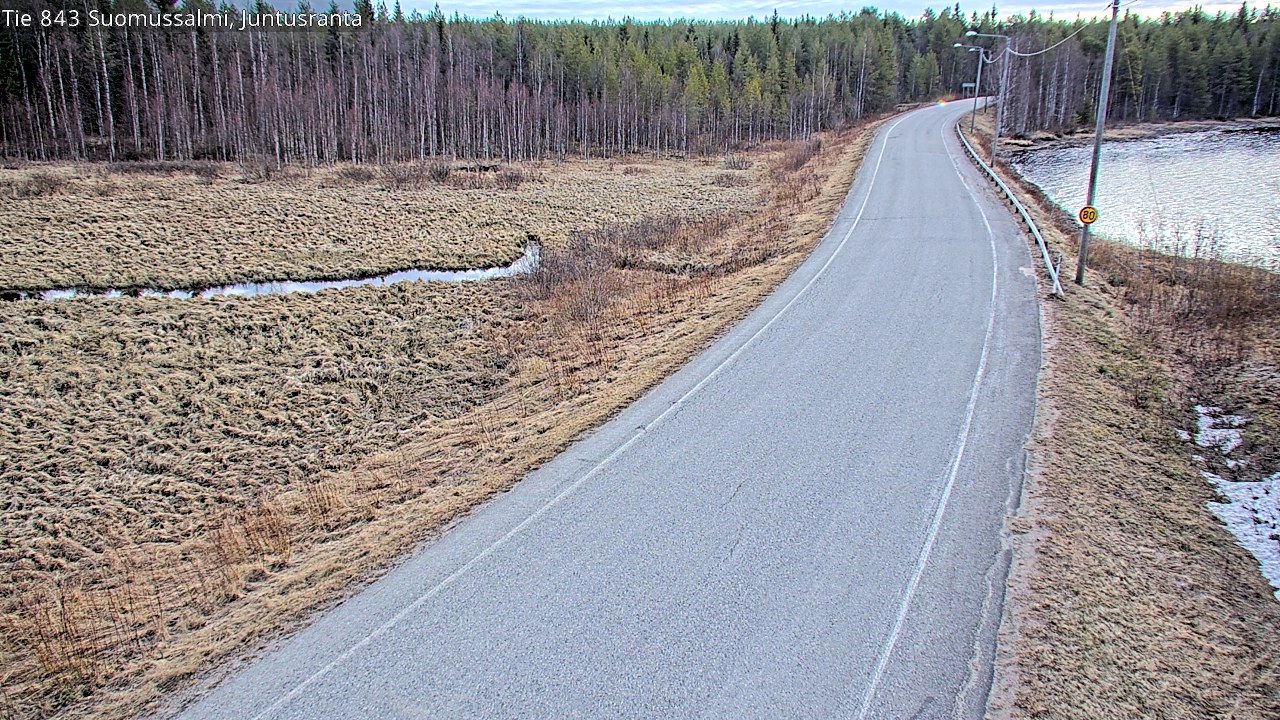 Weather Camera Image Väg 843 Suomussalmi, Juntusranta, Suomussalmi, Kainuu