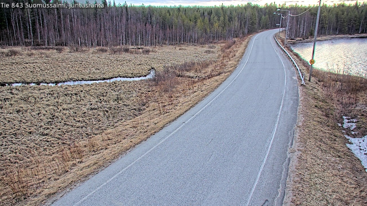 Weather Camera Image Väg 843 Suomussalmi, Juntusranta, Suomussalmi, Kainuu