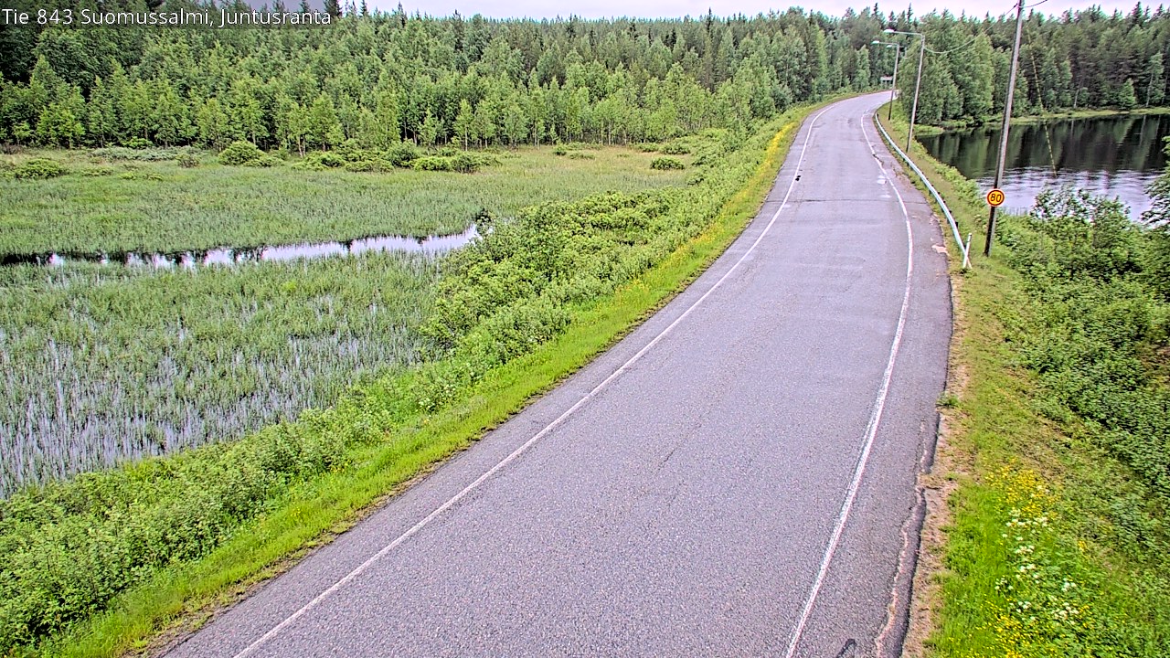 Weather Camera Image Road 843 Suomussalmi, Juntusranta, Suomussalmi, Kainuu