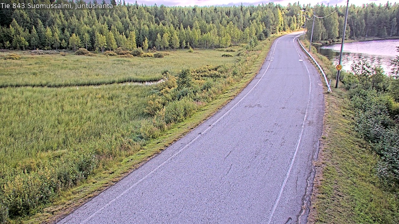 Weather Camera Image Väg 843 Suomussalmi, Juntusranta, Suomussalmi, Kainuu