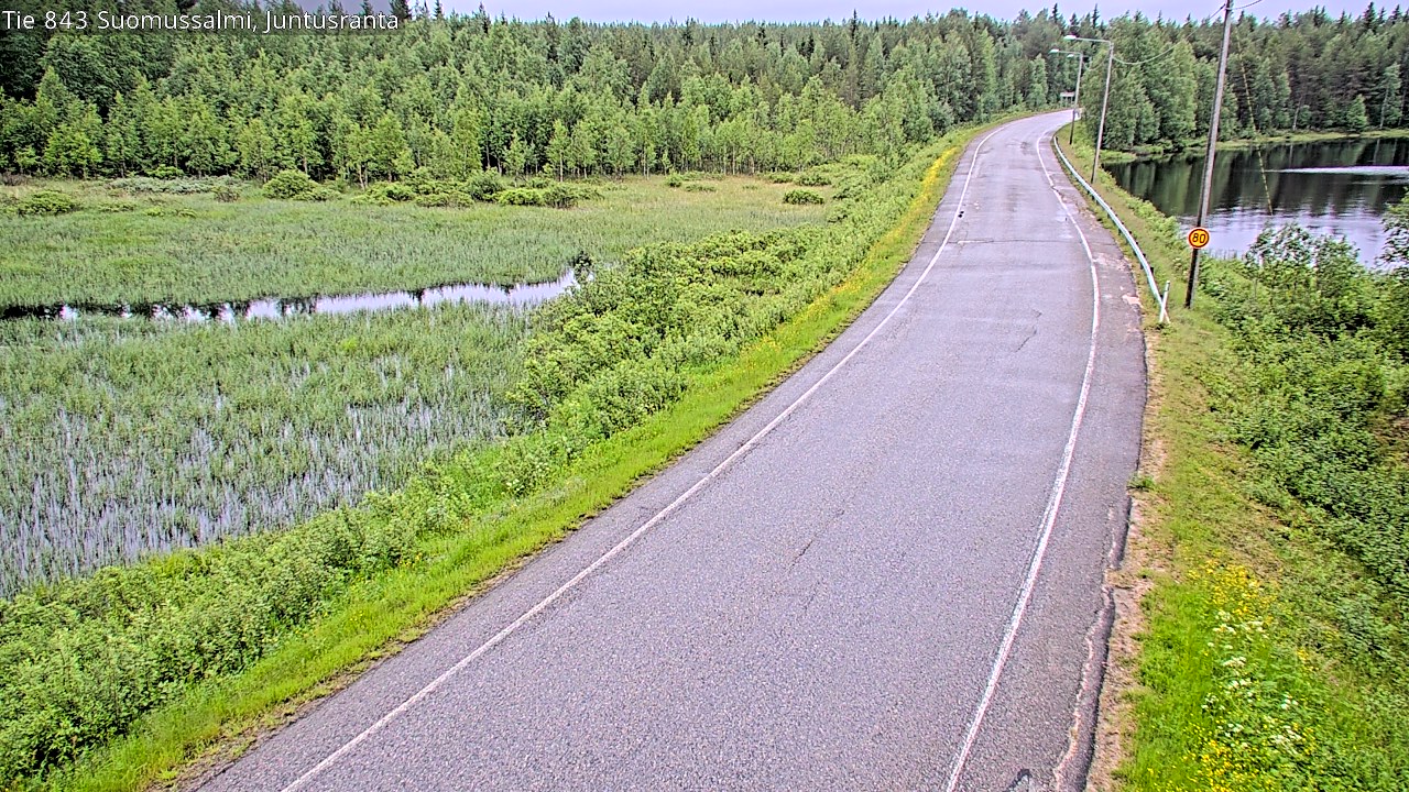Weather Camera Image Väg 843 Suomussalmi, Juntusranta, Suomussalmi, Kainuu