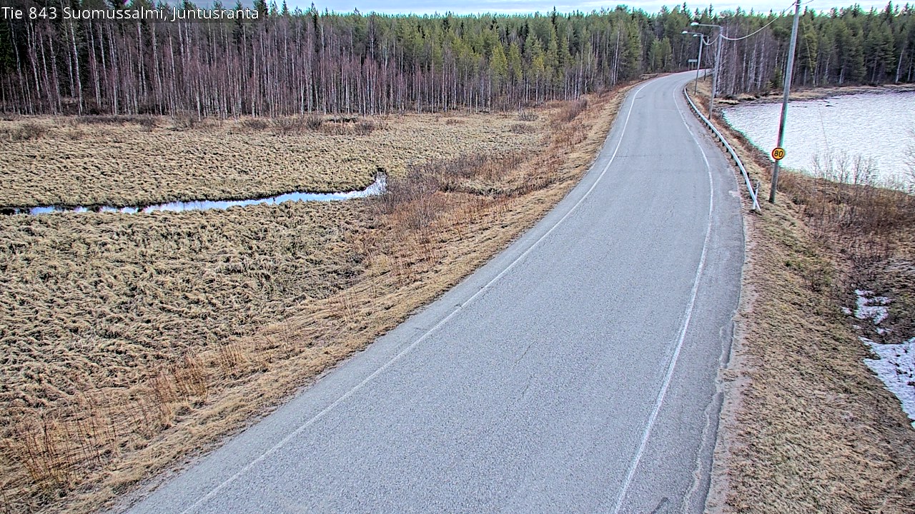 Weather Camera Image Väg 843 Suomussalmi, Juntusranta, Suomussalmi, Kainuu