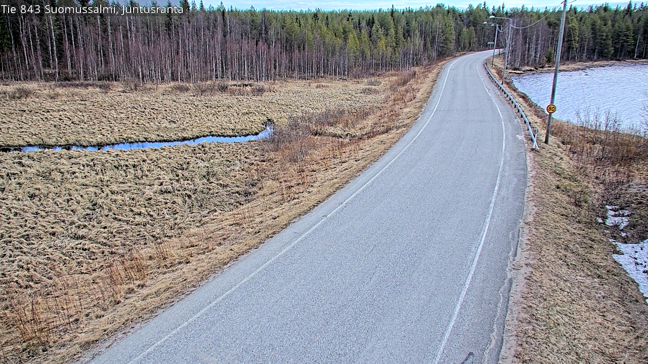 Weather Camera Image Väg 843 Suomussalmi, Juntusranta, Suomussalmi, Kainuu