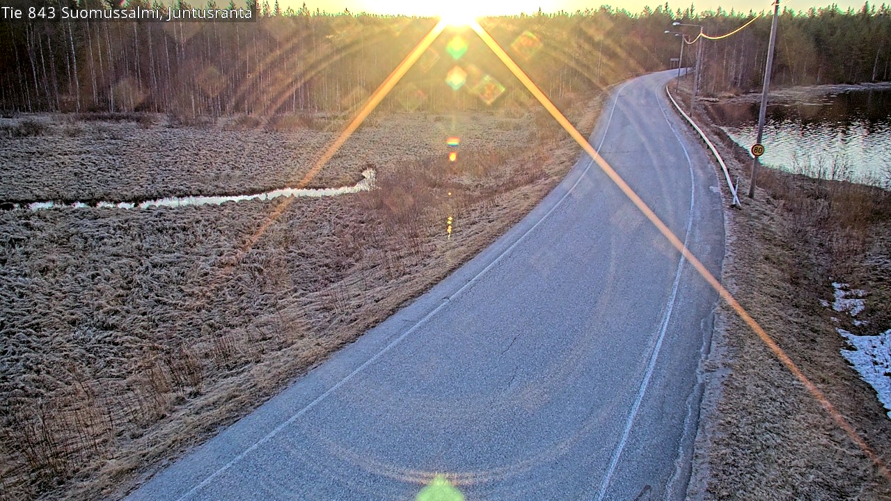 Weather Camera Image Väg 843 Suomussalmi, Juntusranta, Suomussalmi, Kainuu