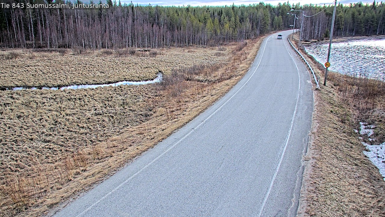 Weather Camera Image Väg 843 Suomussalmi, Juntusranta, Suomussalmi, Kainuu