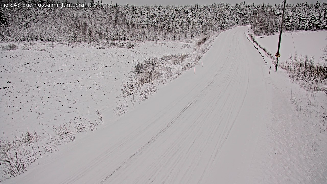 Weather Camera Image Road 843 Suomussalmi, Juntusranta, Suomussalmi, Kainuu
