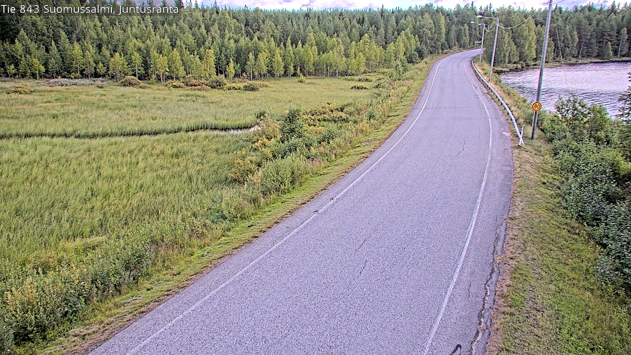 Weather Camera Image Väg 843 Suomussalmi, Juntusranta, Suomussalmi, Kainuu