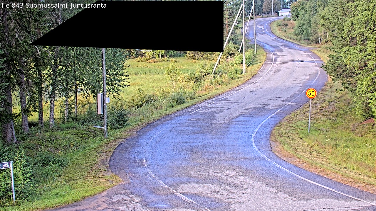 Weather Camera Image Road 843 Suomussalmi, Juntusranta, Suomussalmi, Kainuu